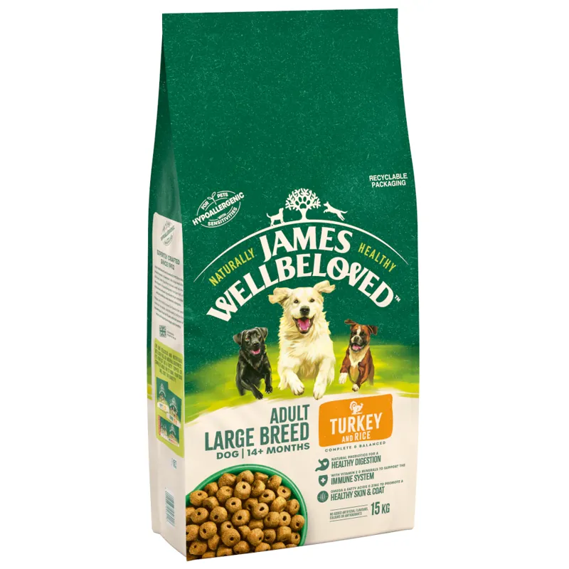 James Wellbeloved Dog Adult Large Breed Turkey 15kg